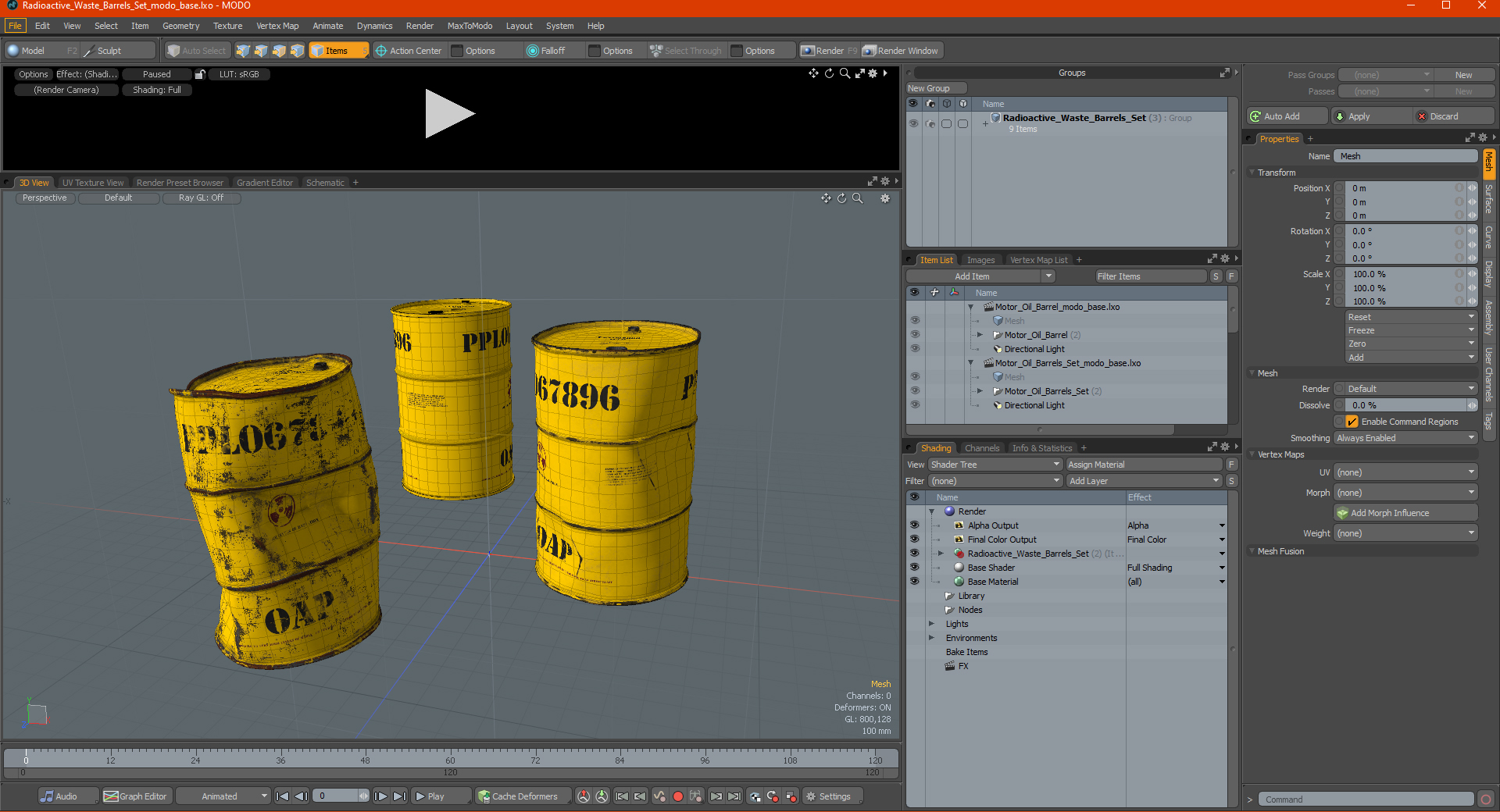 Radioactive Waste Barrels Set 3D model