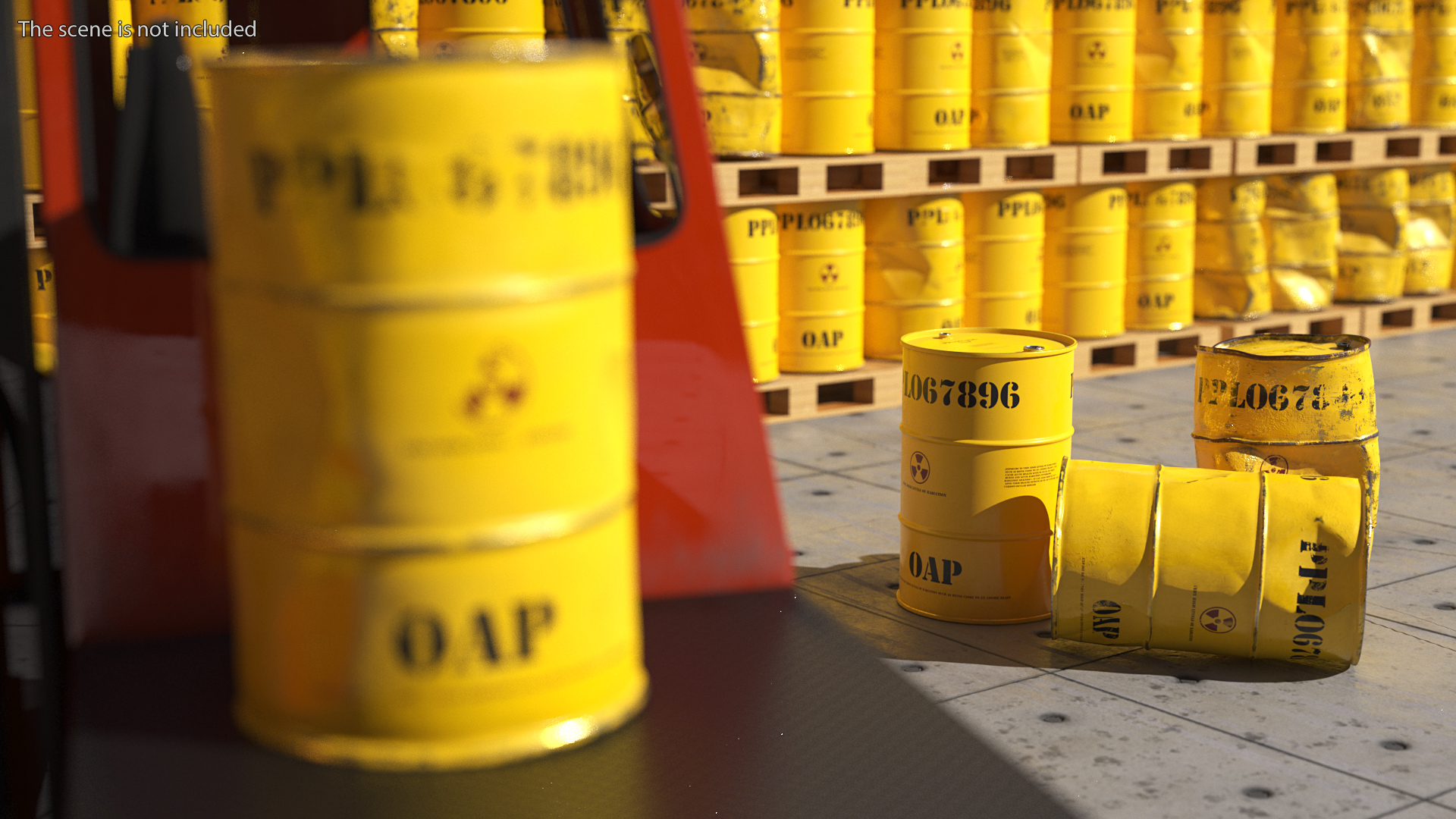 Radioactive Waste Barrels Set 3D model