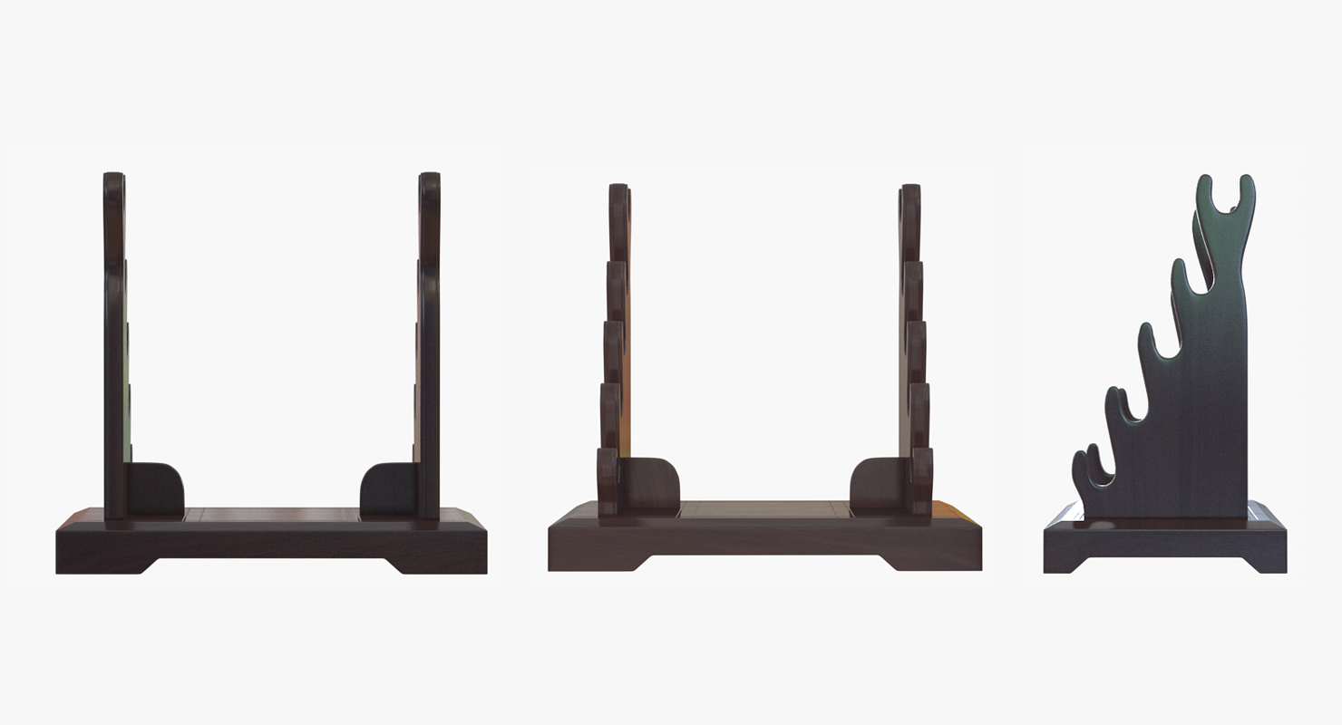 3D Japanese Sword Katana Display Rack Stand 5 Pcs