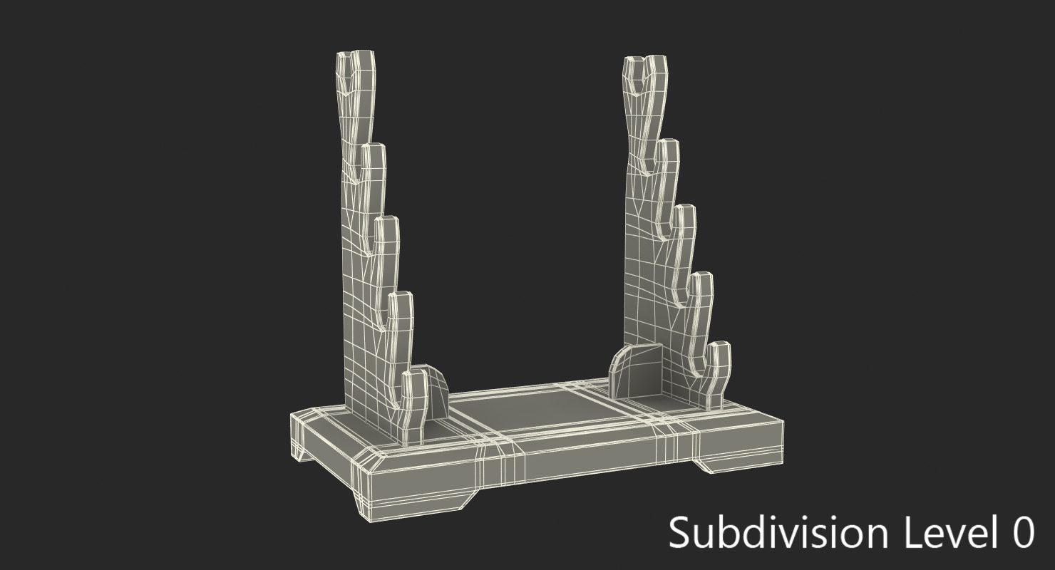 3D Japanese Sword Katana Display Rack Stand 5 Pcs