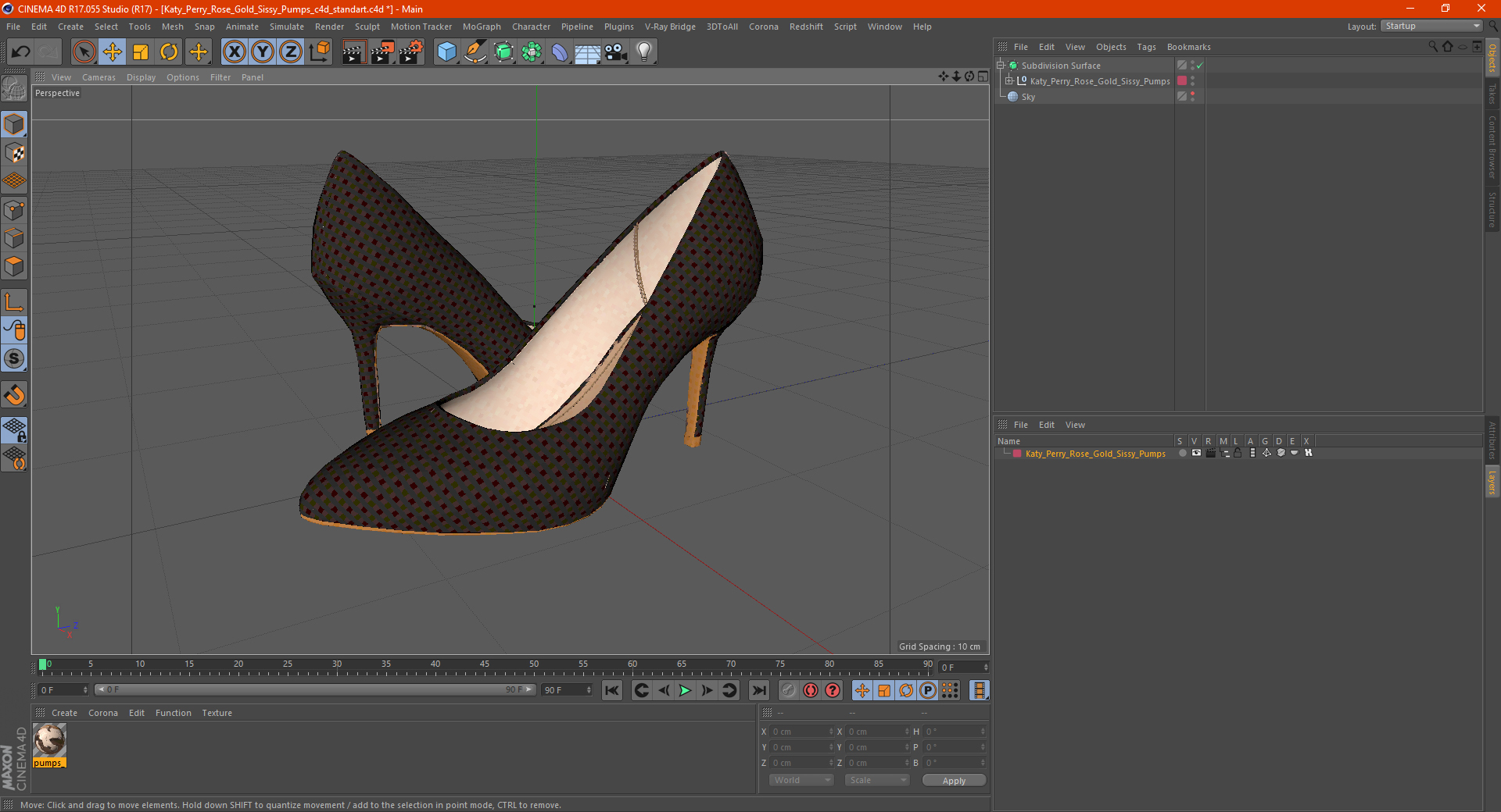 Katy Perry Rose Gold Sissy Pumps 3D
