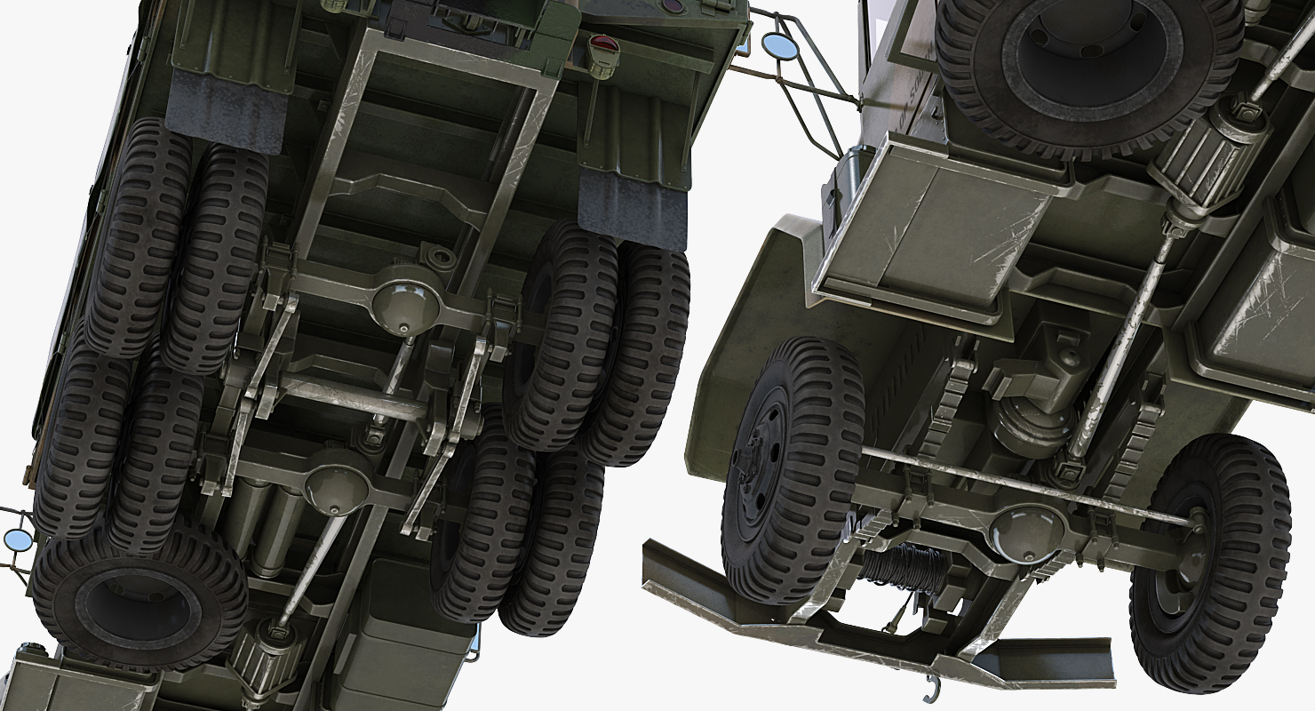 3D US Military Truck m35a2 with Field Howitzer M119 model