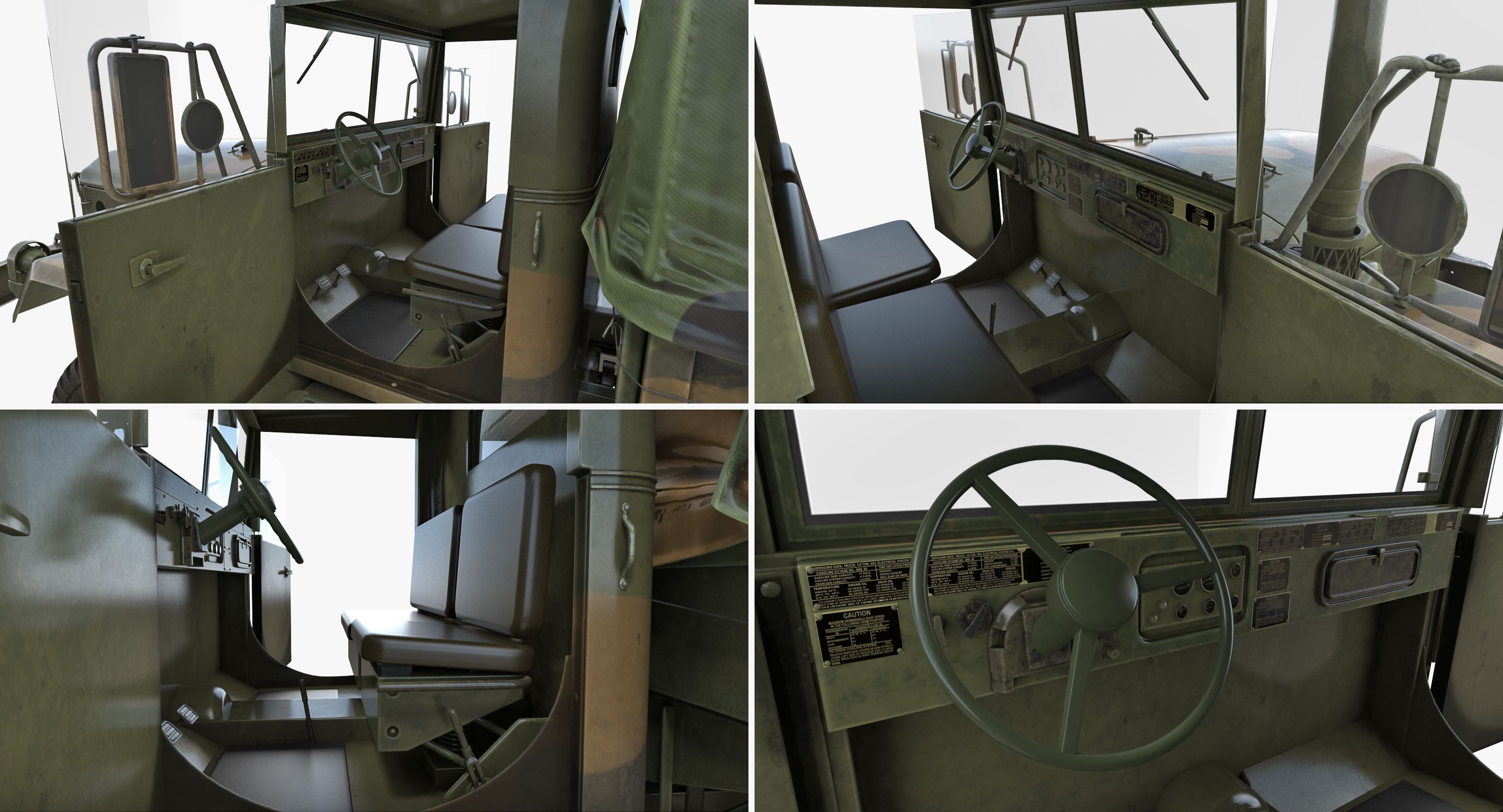 3D US Military Truck m35a2 with Field Howitzer M119 model