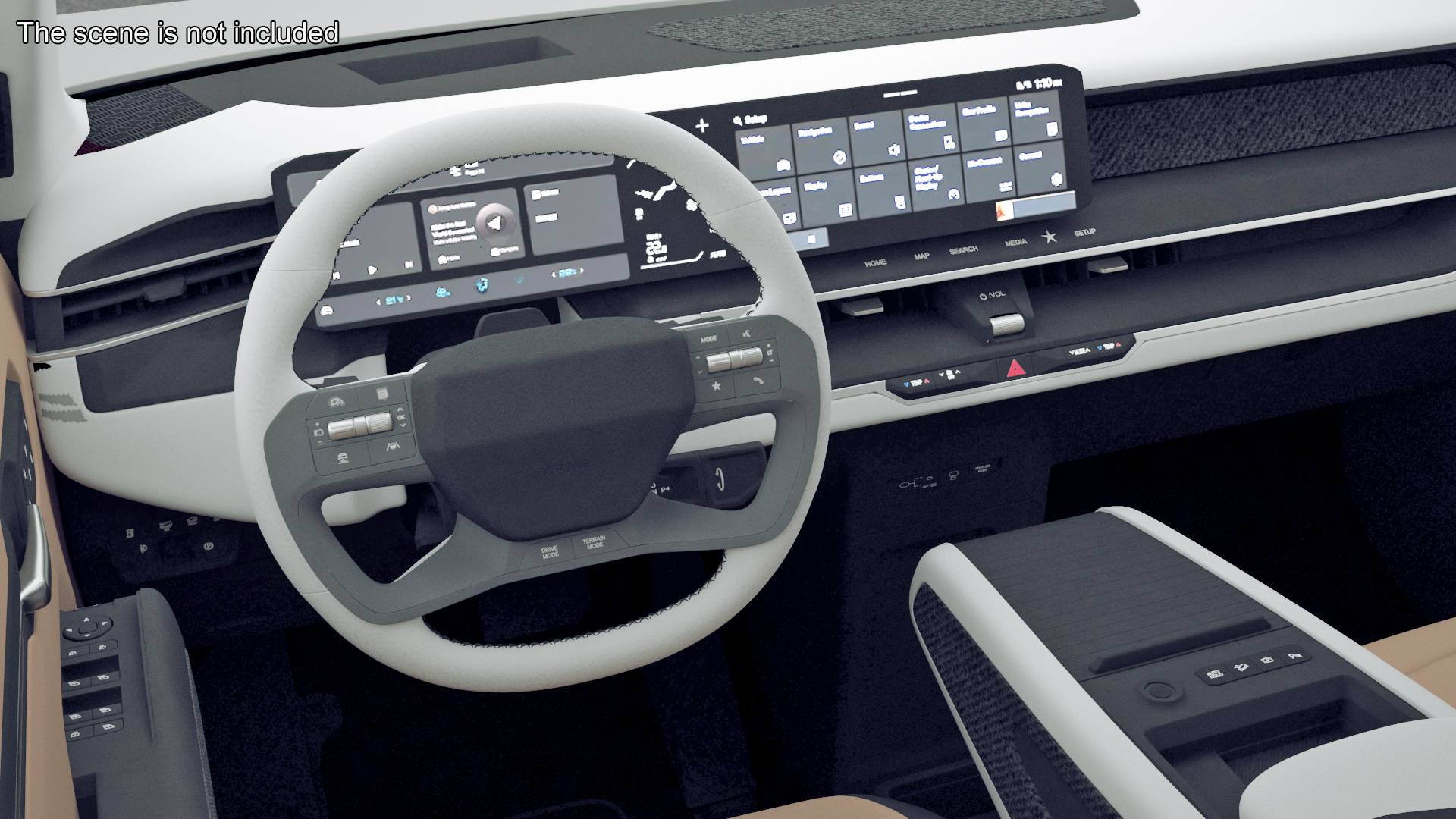 3D Steering Wheel with Controls model