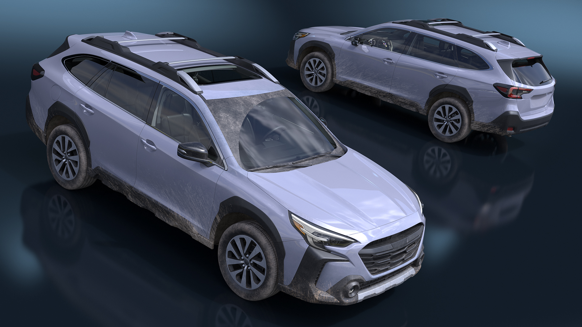 Modern City Crossover Silver Dirty 3D model