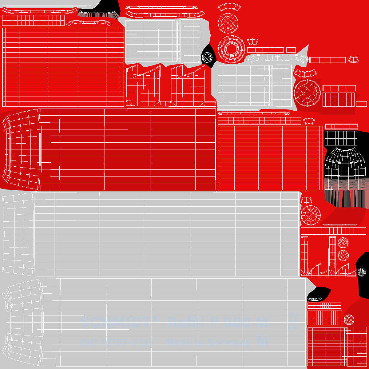 Red Schmidt P900 Ballpoint Pen Refill 3D