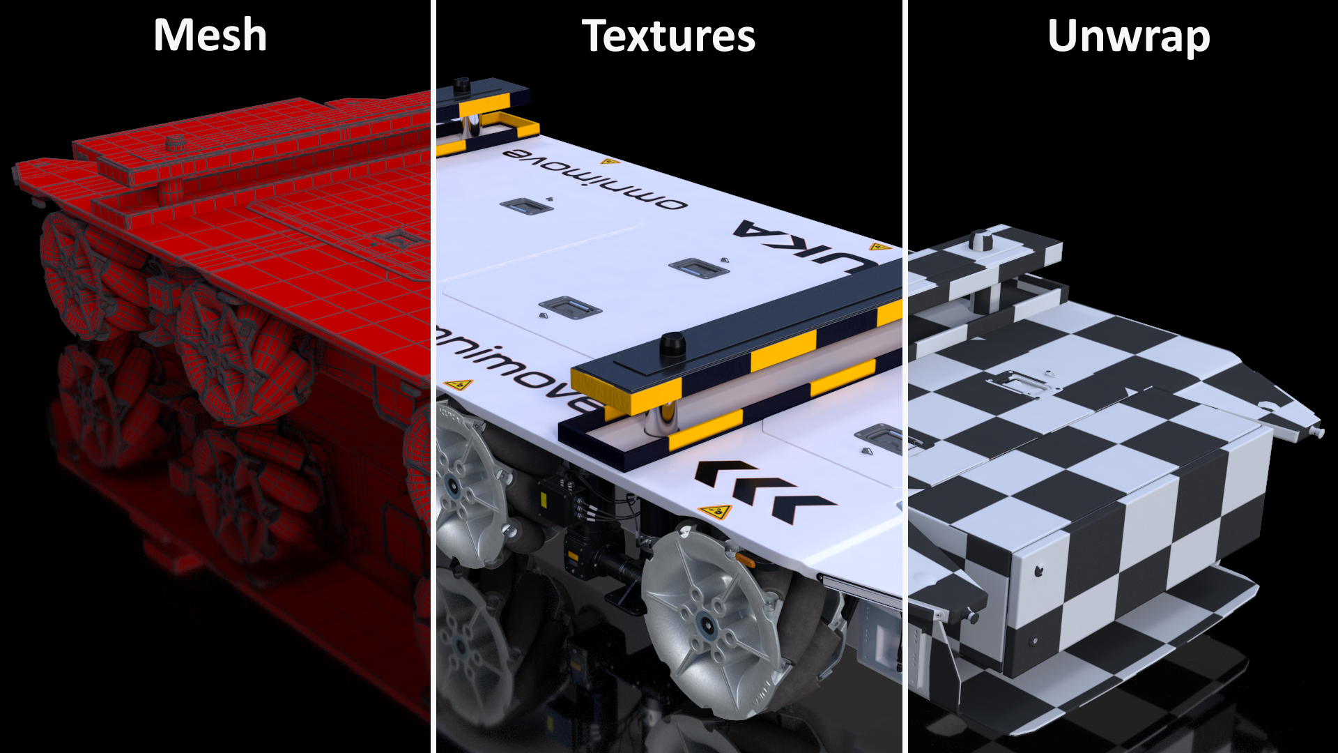 3D White Omnimove Mobile Platform KUKA Rigged for Maya