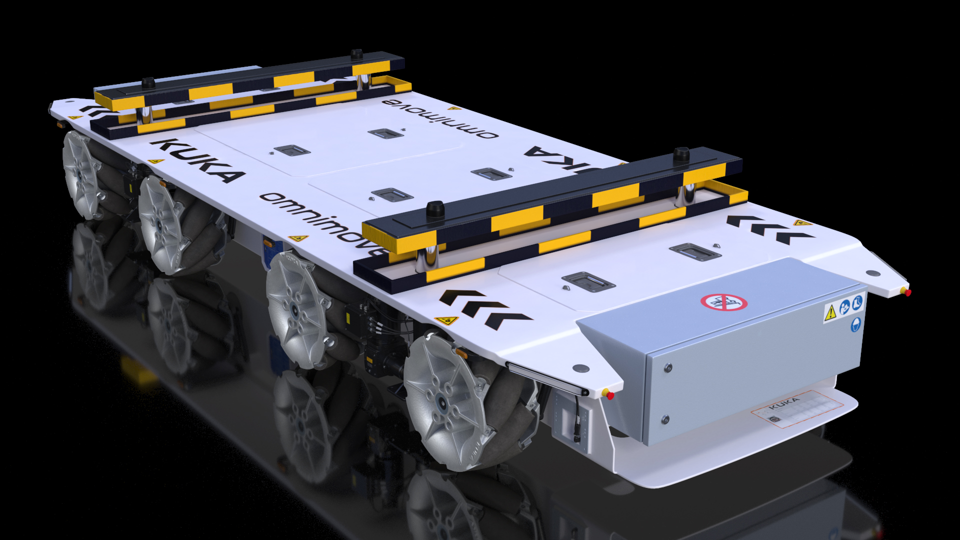 3D White Omnimove Mobile Platform KUKA Rigged for Maya