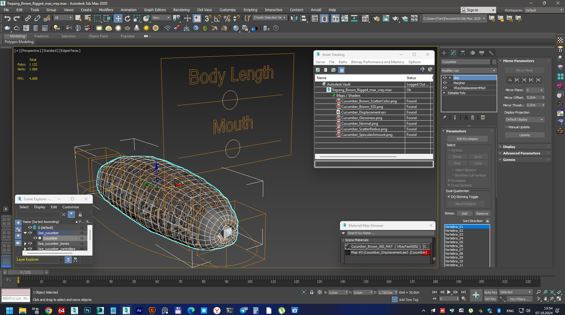 3D model Trepang Brown Rigged