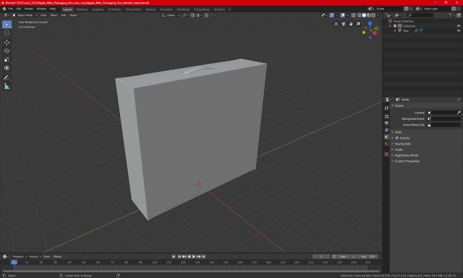 Apple iMac Packaging Box 3D model