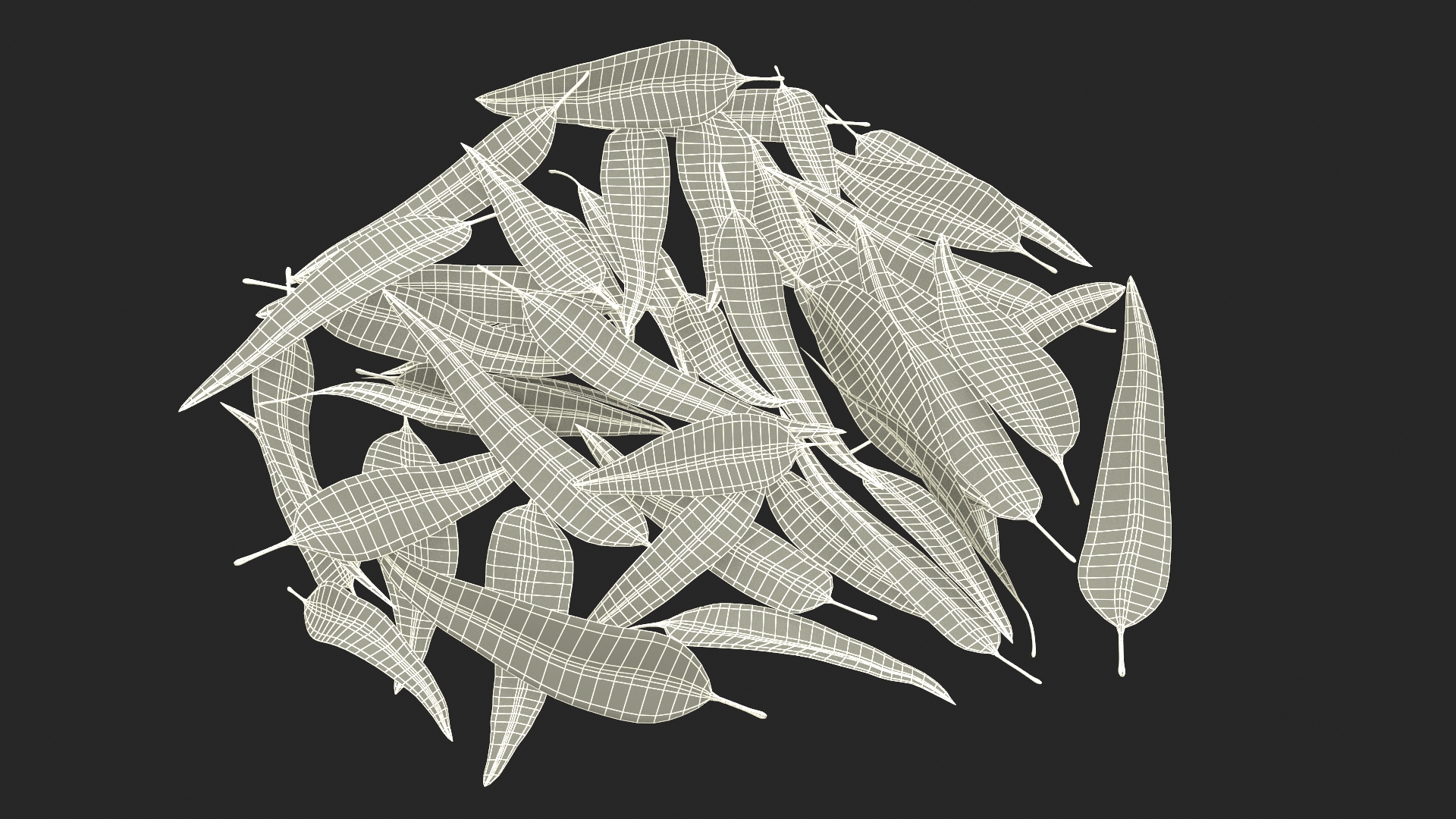 3D Pile of Fresh Eucalyptus Leaves