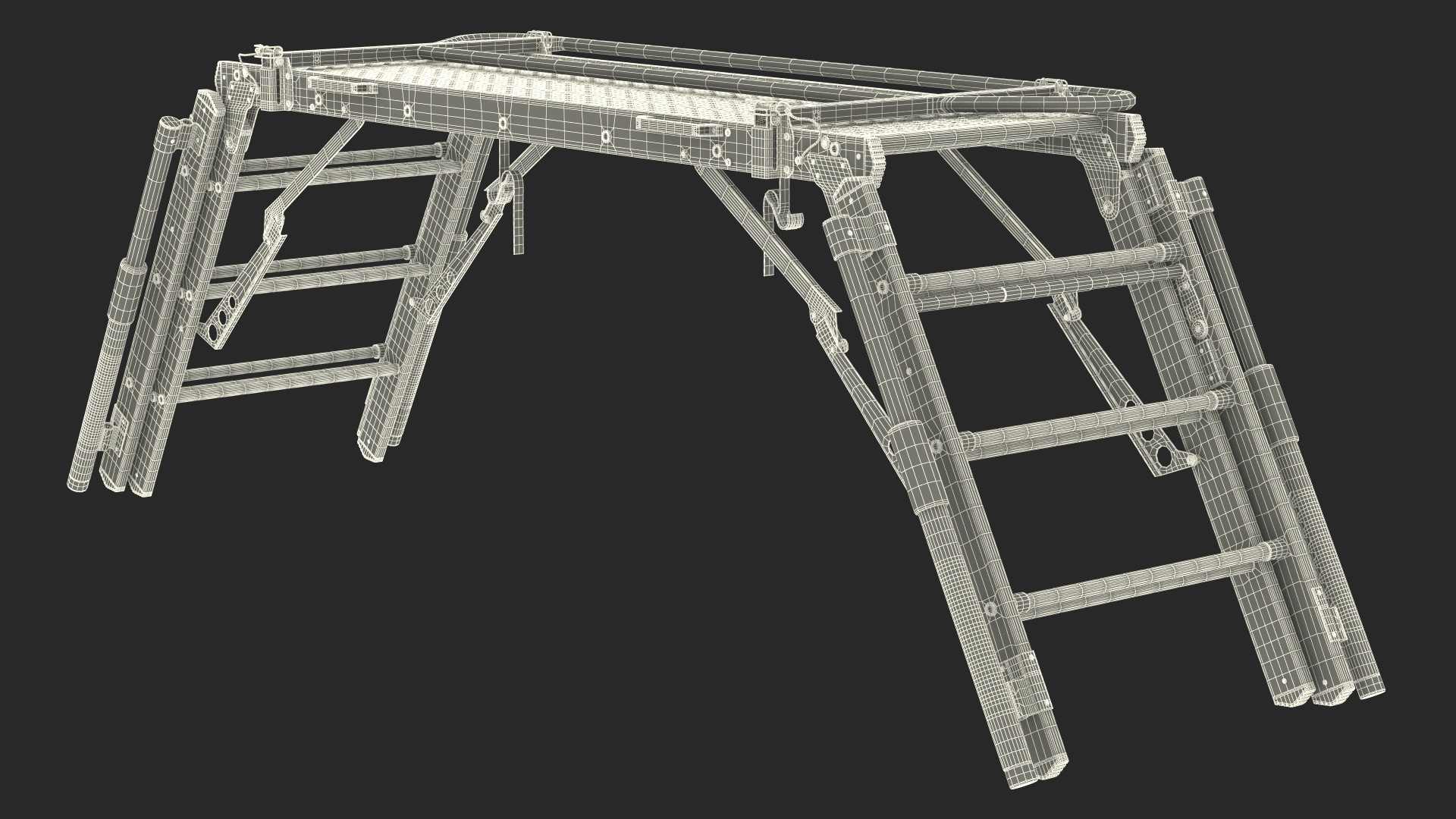 Rescue Platform with Stairs Rigged 3D model