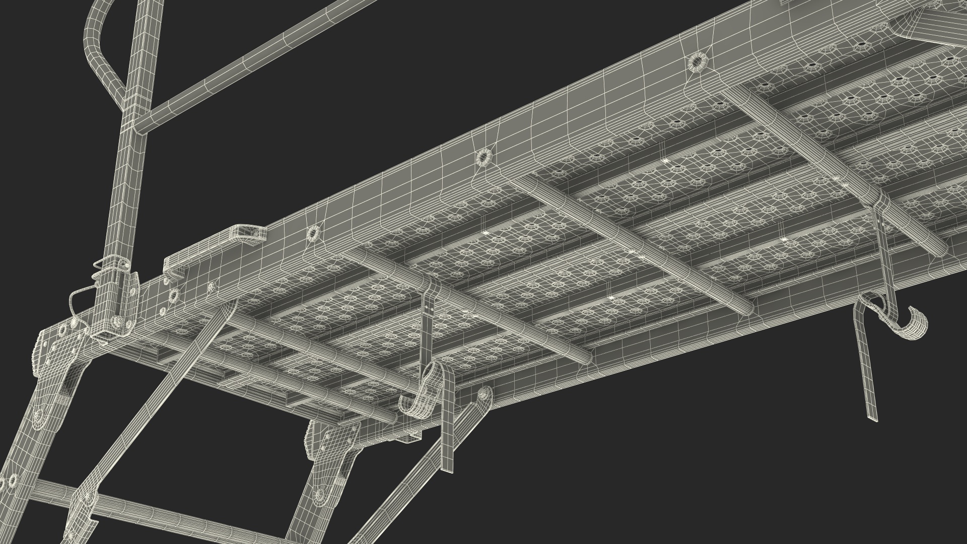 Rescue Platform with Stairs Rigged 3D model