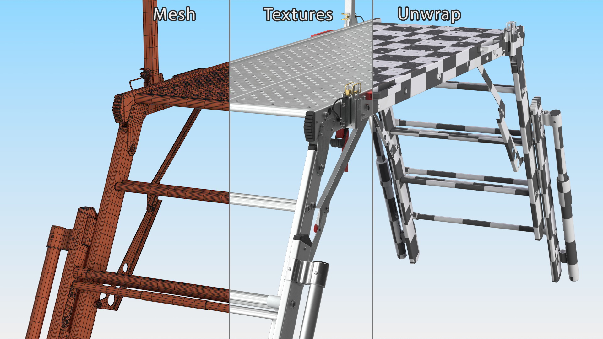 Rescue Platform with Stairs Rigged 3D model