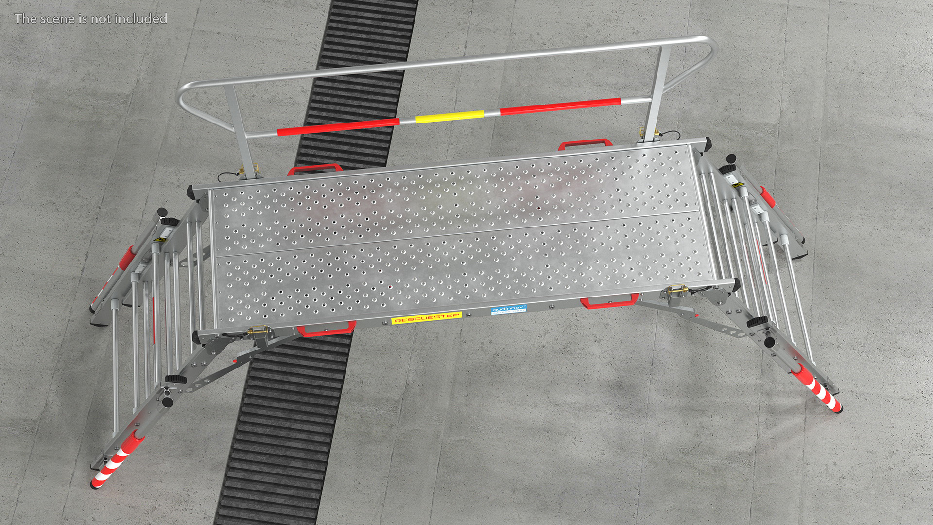 Rescue Platform with Stairs Rigged 3D model