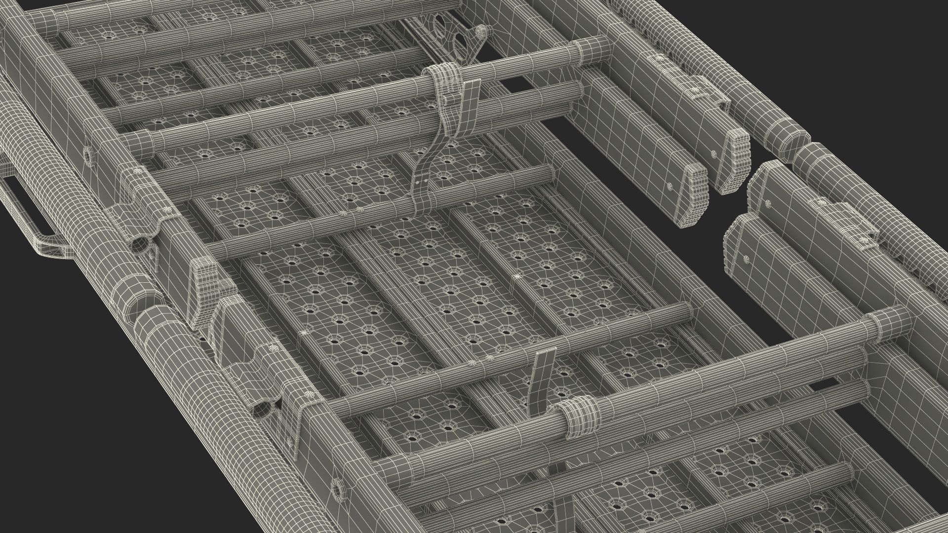 Rescue Platform with Stairs Rigged 3D model