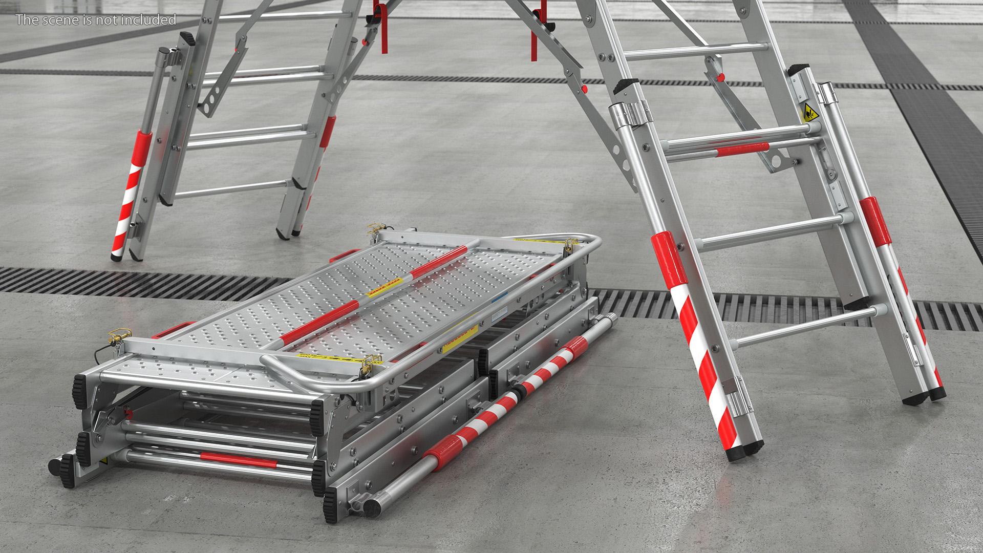 Rescue Platform with Stairs Rigged 3D model