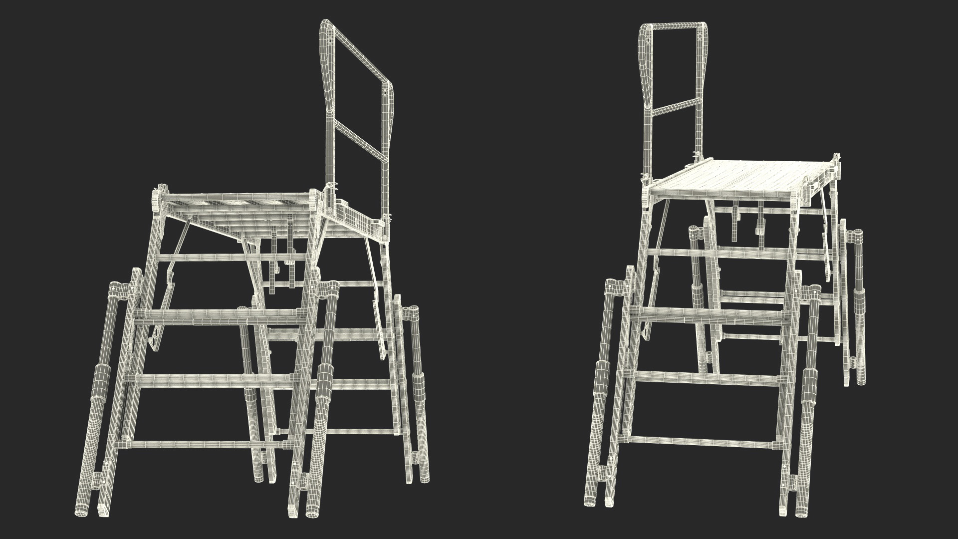 Rescue Platform with Stairs Rigged 3D model