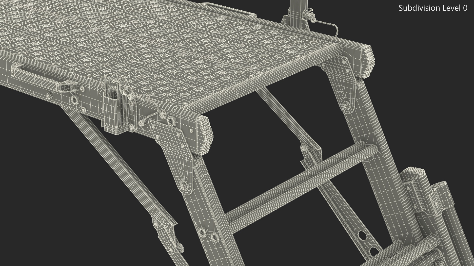 Rescue Platform with Stairs Rigged 3D model