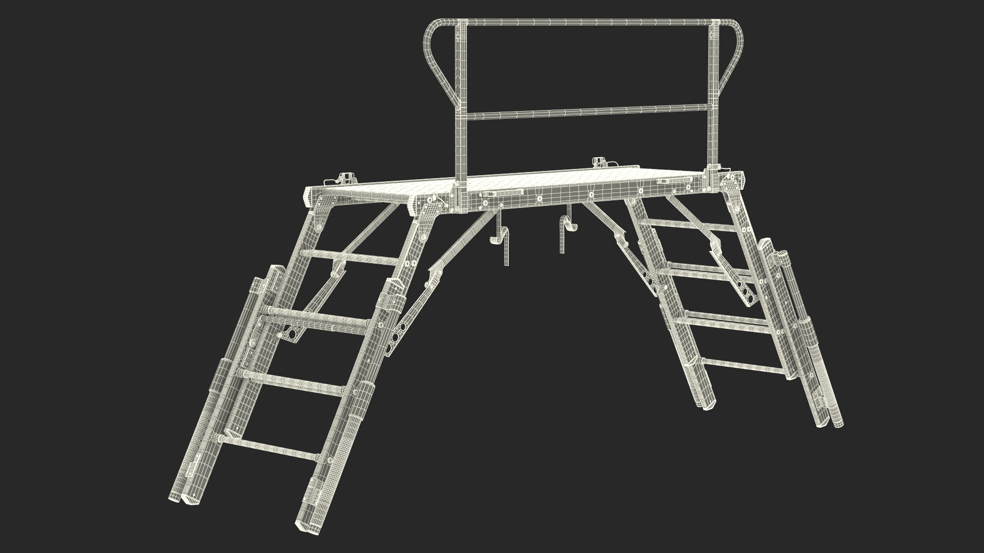 Rescue Platform with Stairs Rigged 3D model