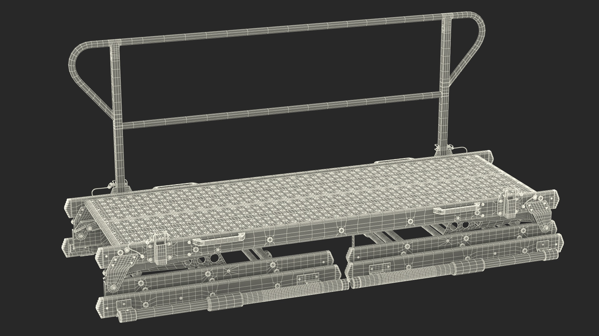 Rescue Platform with Stairs Rigged 3D model