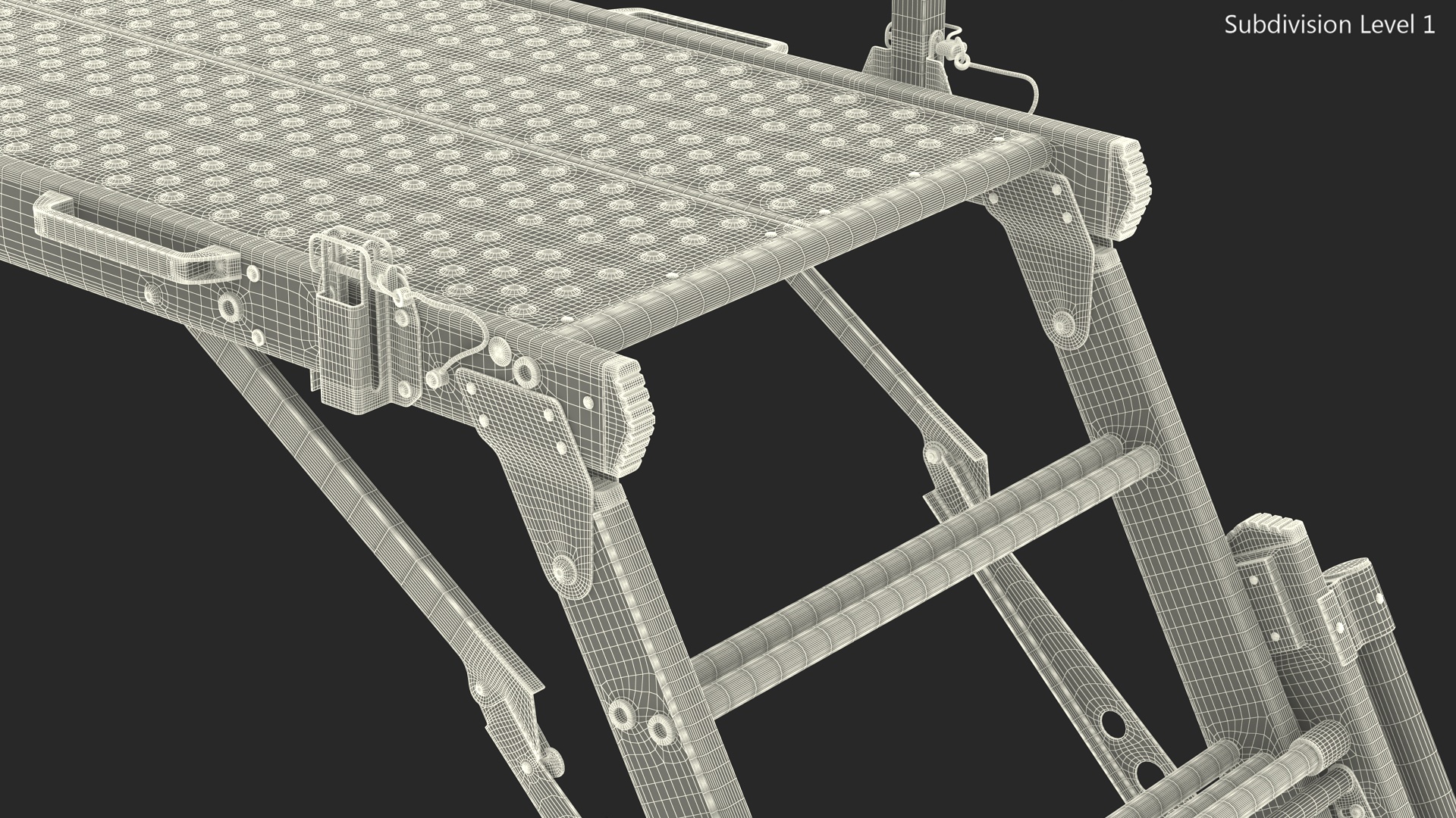 Rescue Platform with Stairs Rigged 3D model