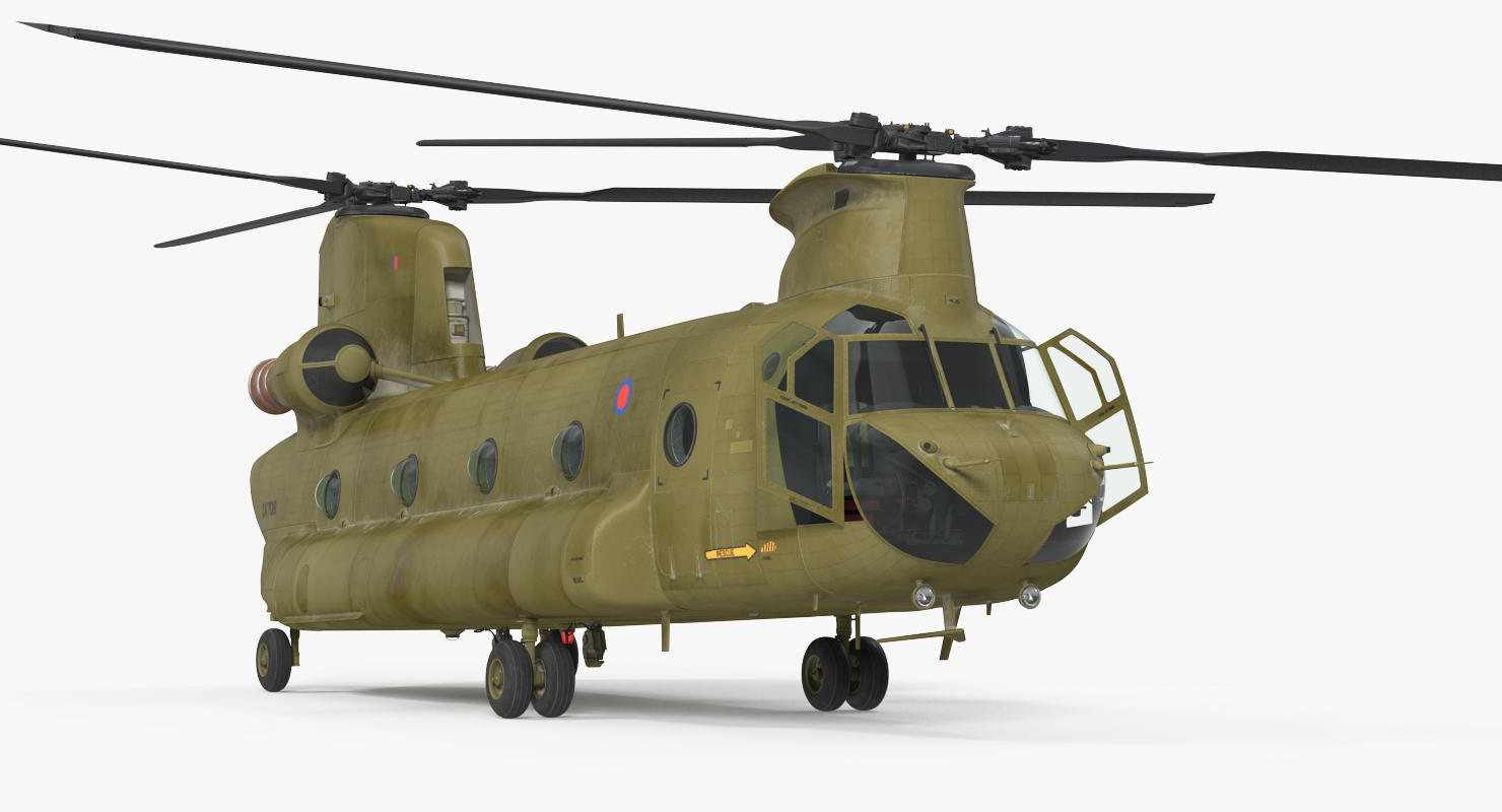Heavy Helicopter CH 47 Chinook Rigged 3D