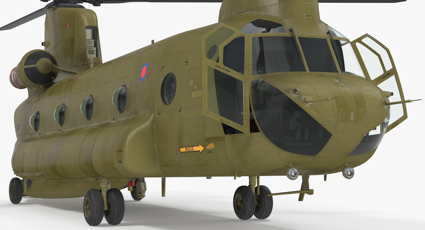 Heavy Helicopter CH 47 Chinook Rigged 3D