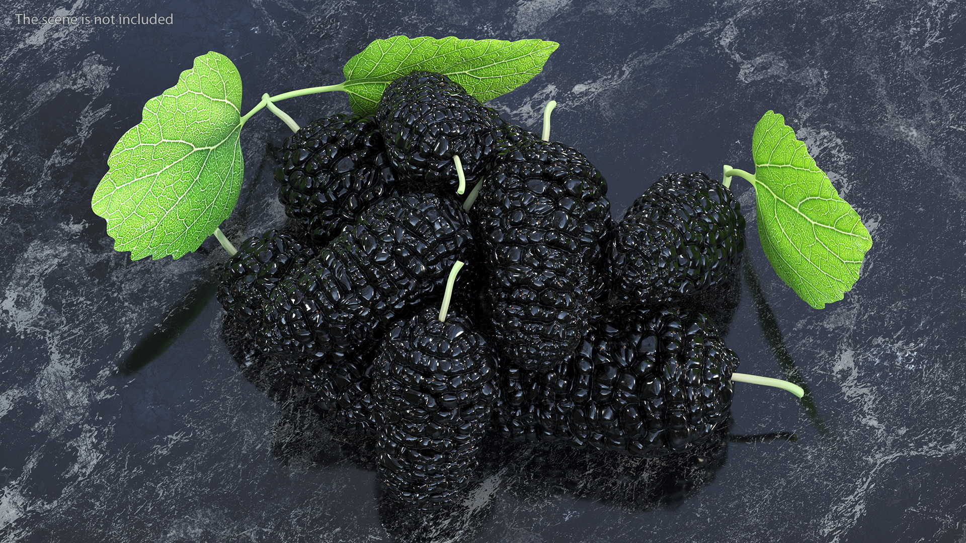 3D Pile of Mulberry Fruit Black model