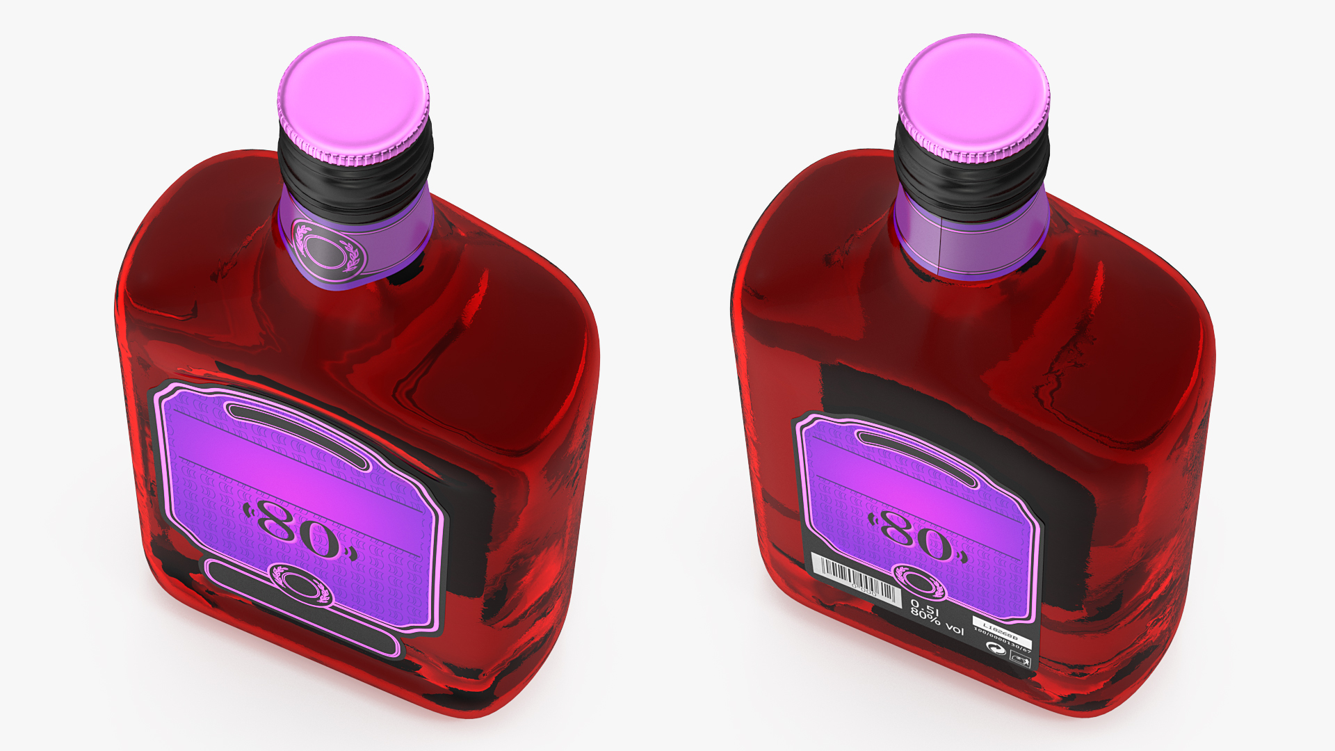 Rum Bottle 80 vol 3D