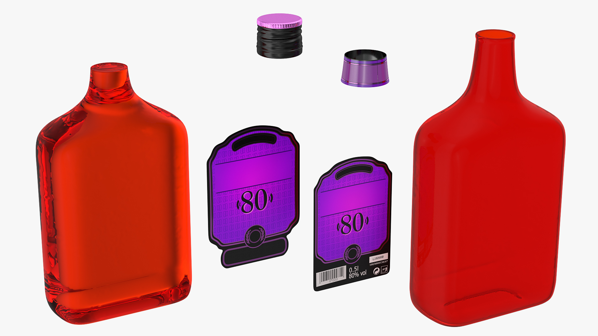 Rum Bottle 80 vol 3D