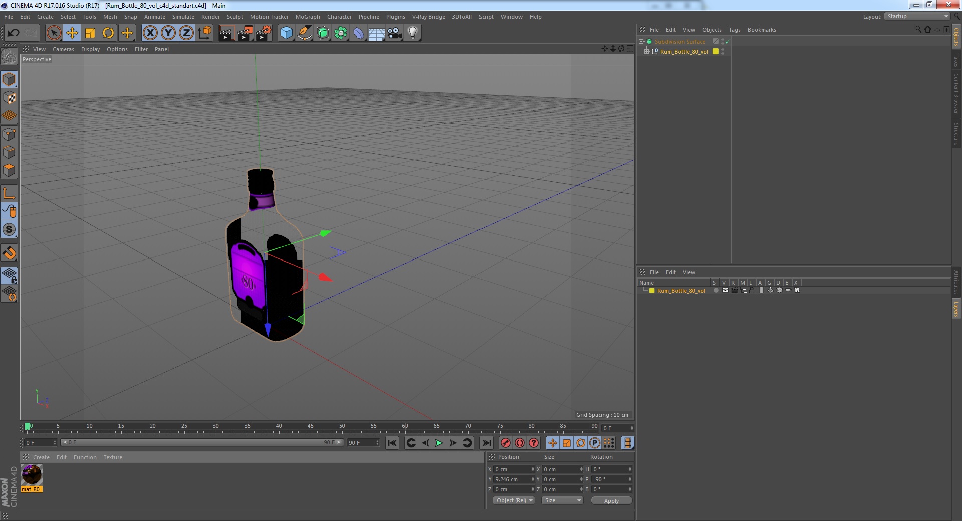 Rum Bottle 80 vol 3D