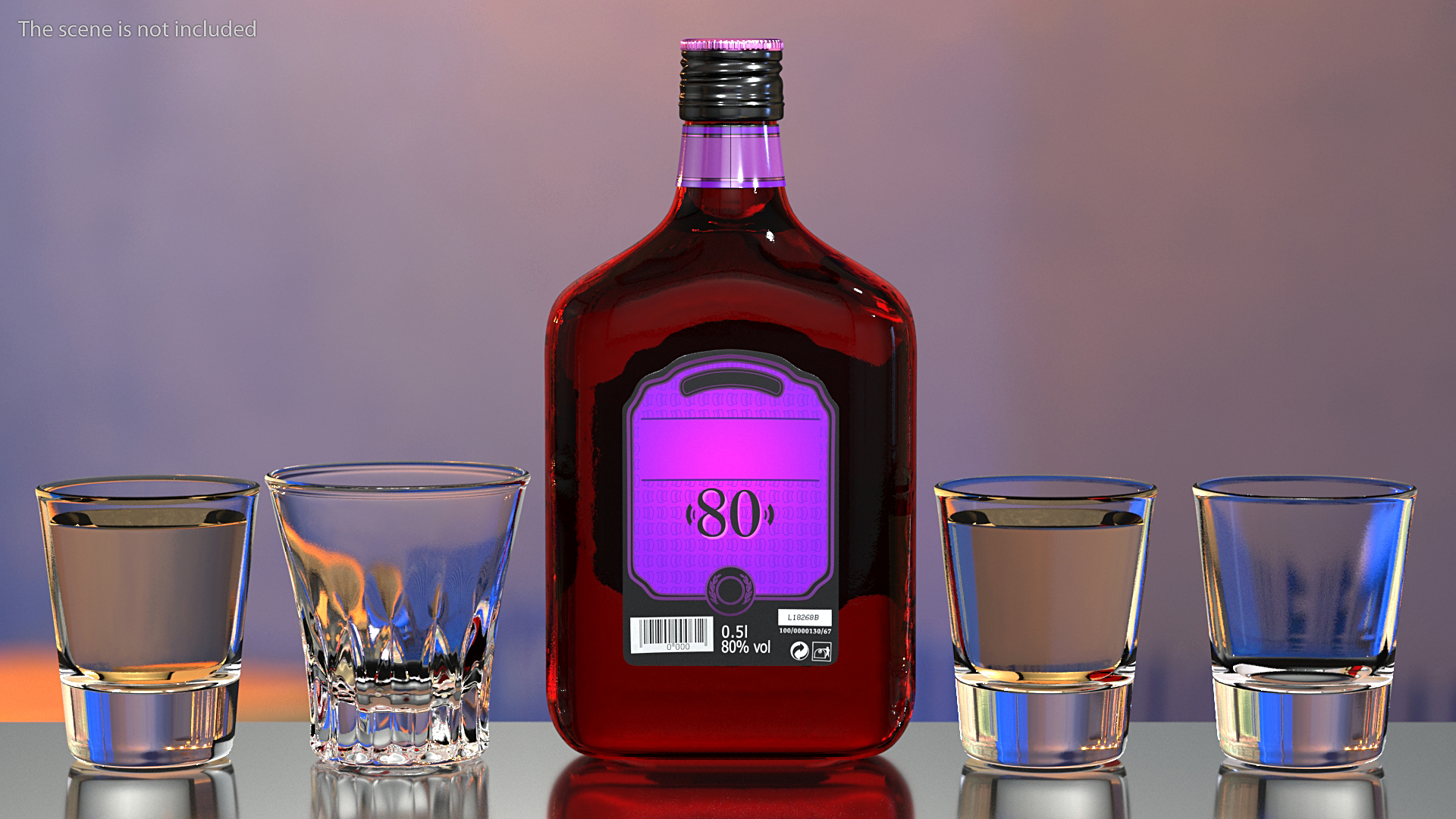 Rum Bottle 80 vol 3D