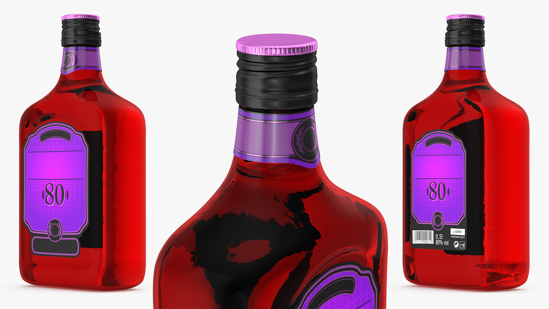 Rum Bottle 80 vol 3D
