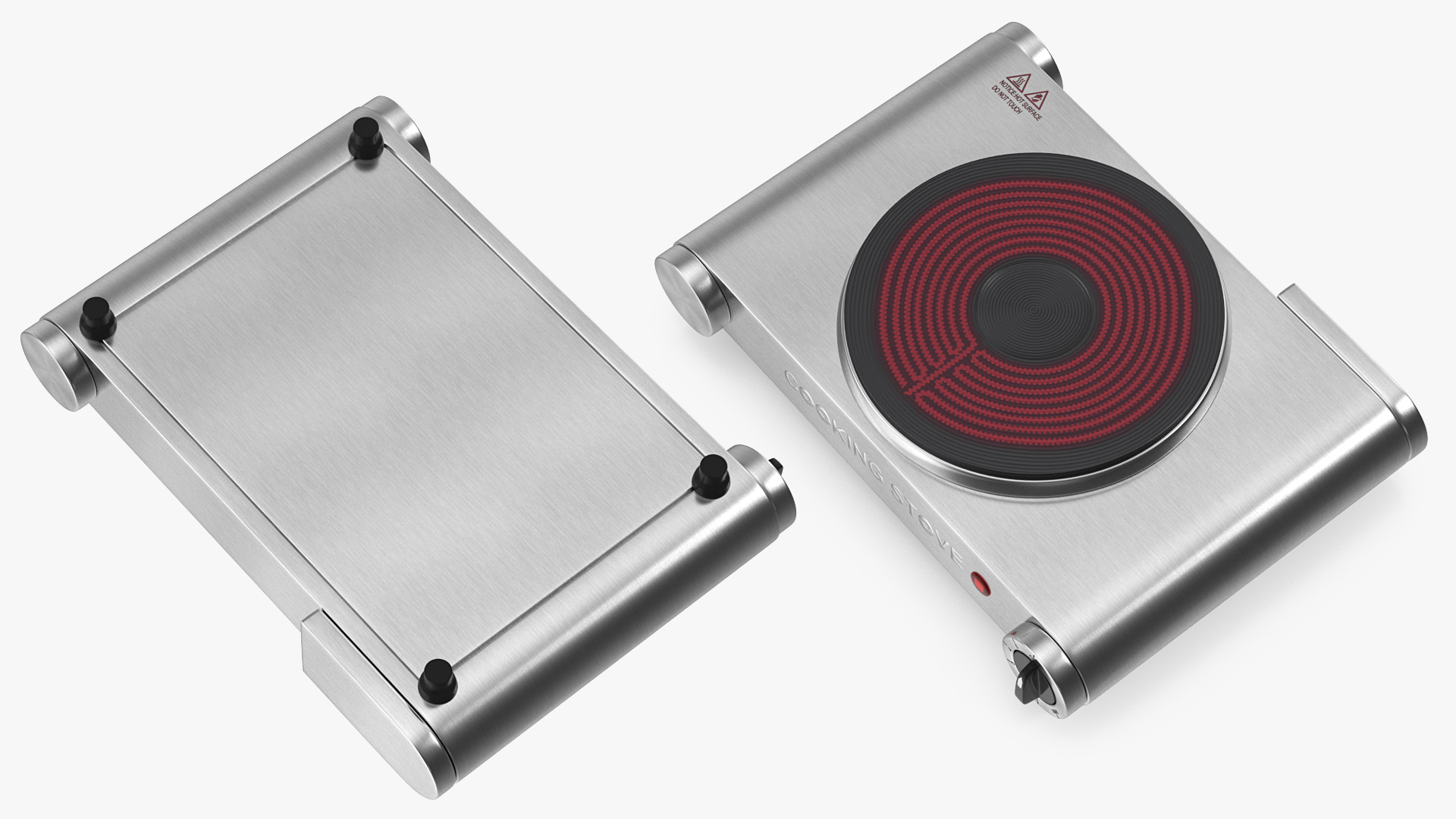 3D model Electric Stove Single Burner Switched On