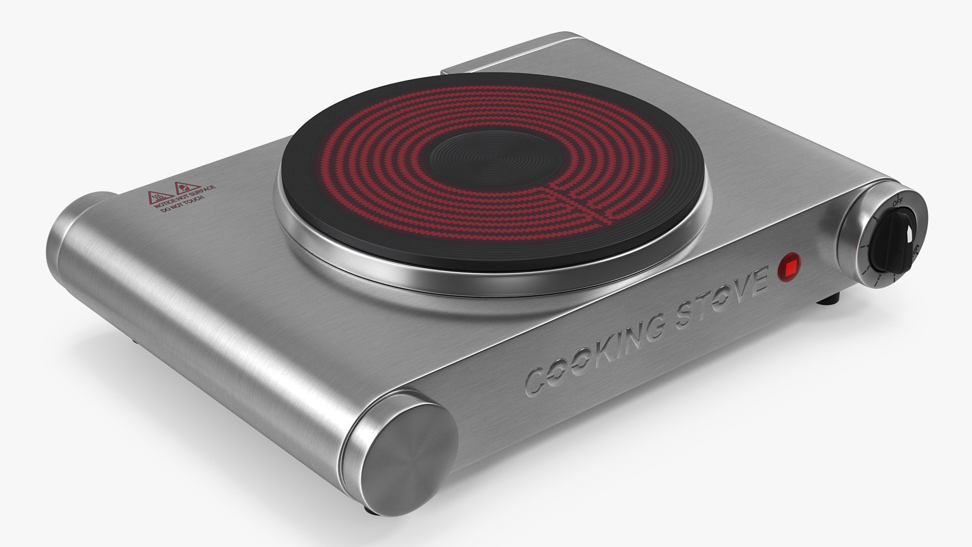 3D model Electric Stove Single Burner Switched On