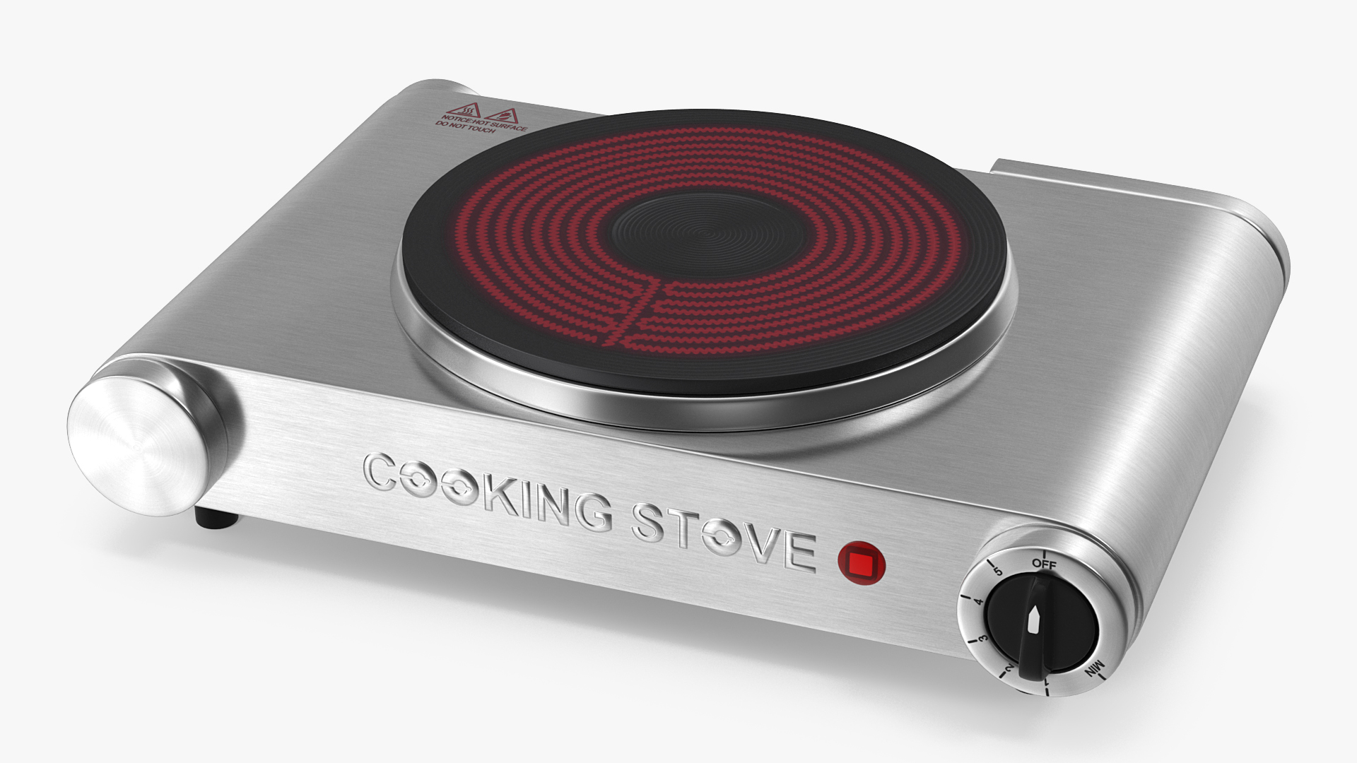 3D model Electric Stove Single Burner Switched On