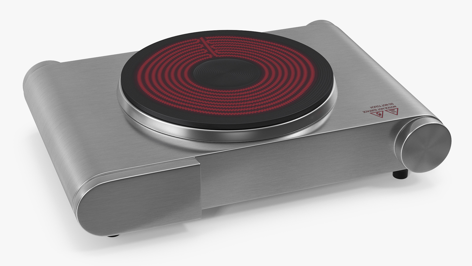 3D model Electric Stove Single Burner Switched On