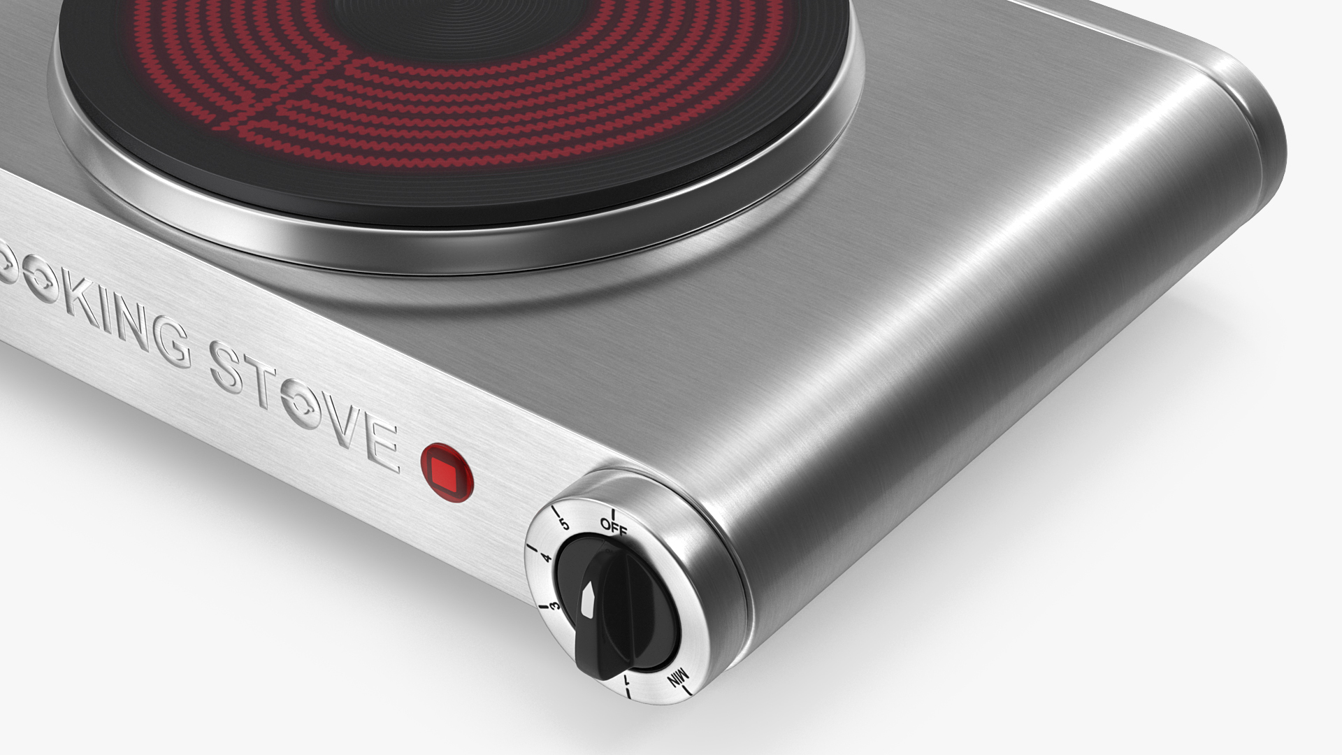 3D model Electric Stove Single Burner Switched On