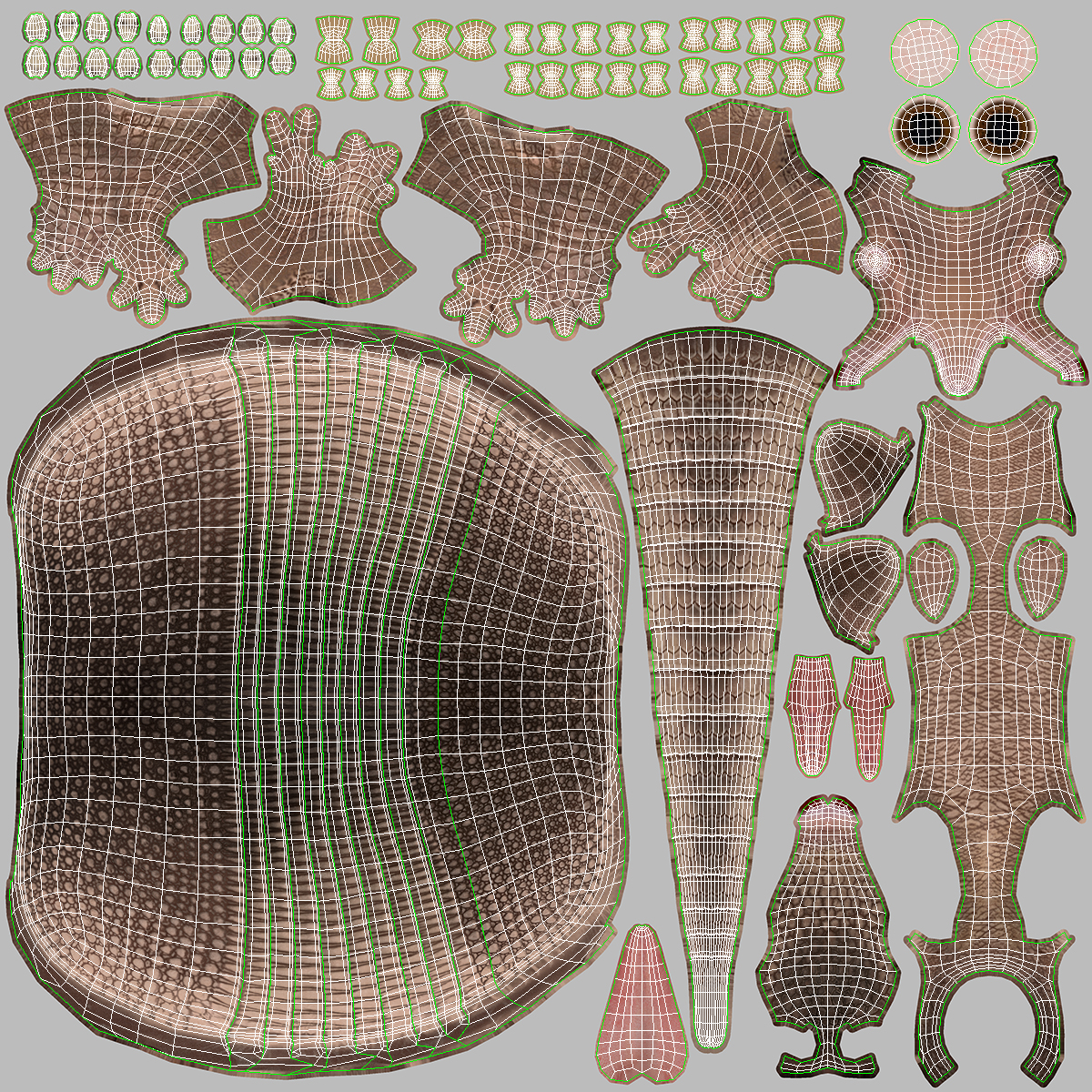 3D Armadillo in Hind Legs Pose Pink Fur