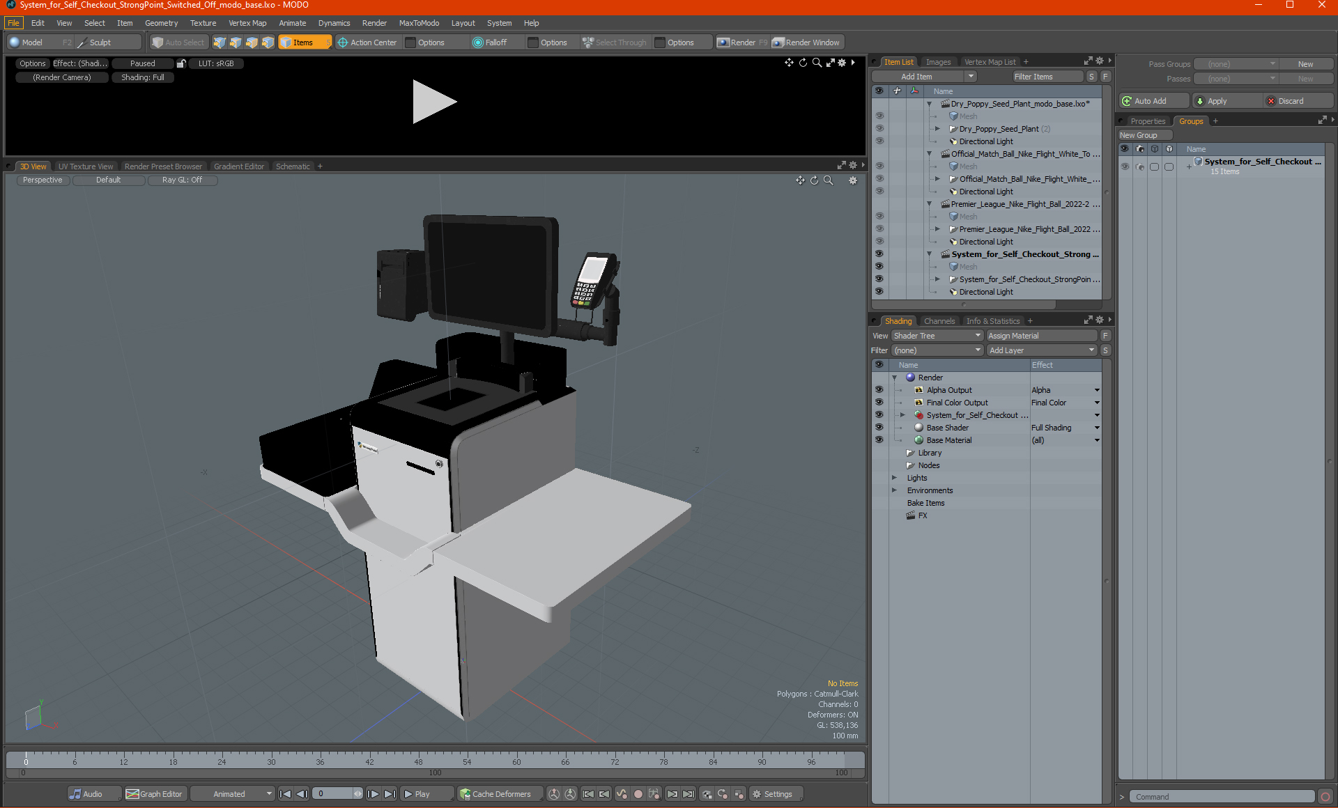 System for Self Checkout StrongPoint Switched Off 3D model