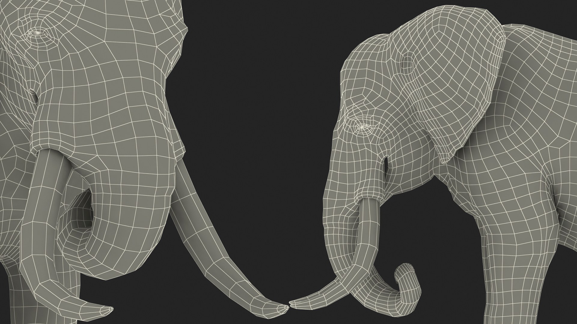 3D model Animated Elephant Eating Fur Rigged