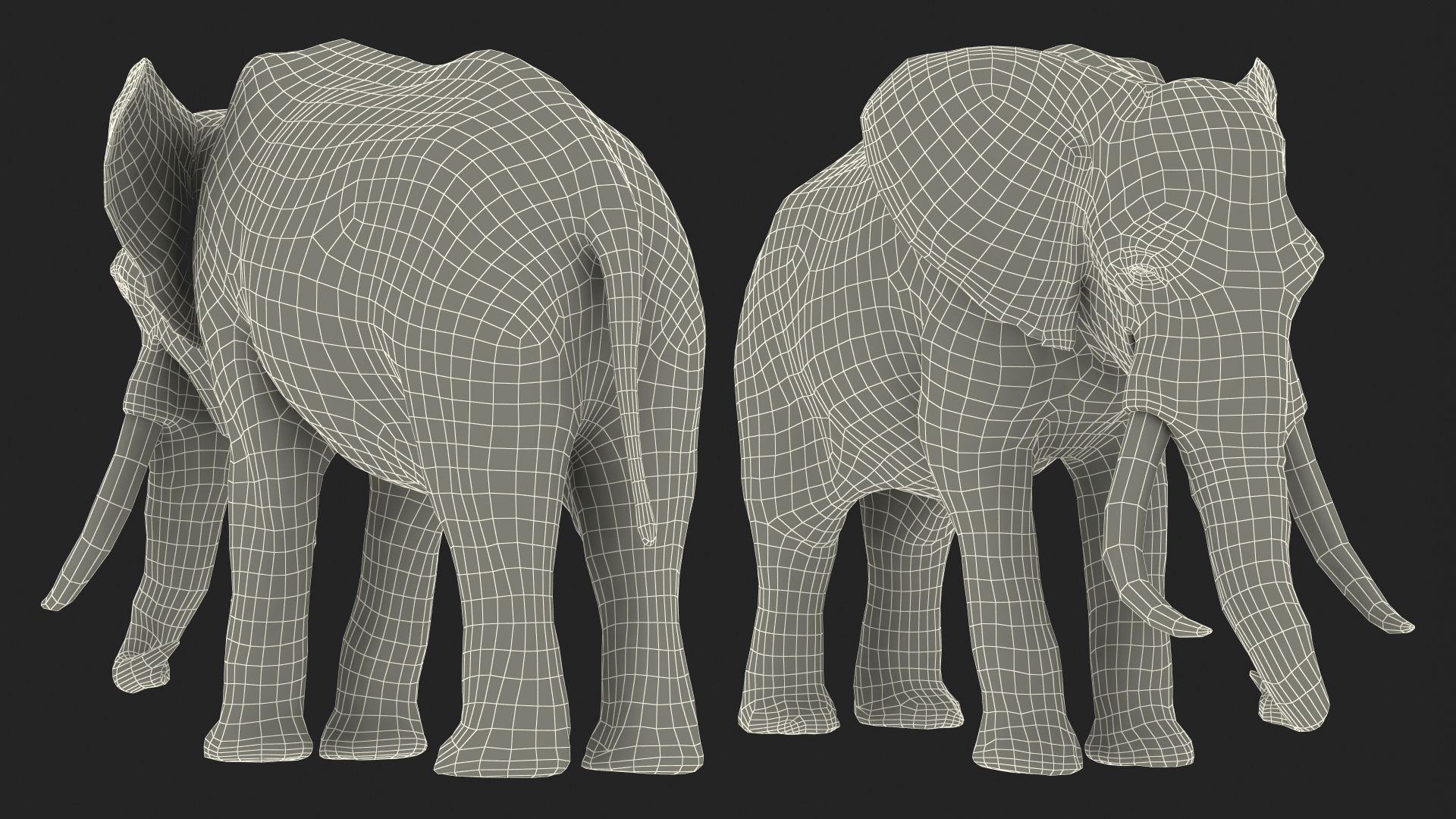 3D model Animated Elephant Eating Fur Rigged