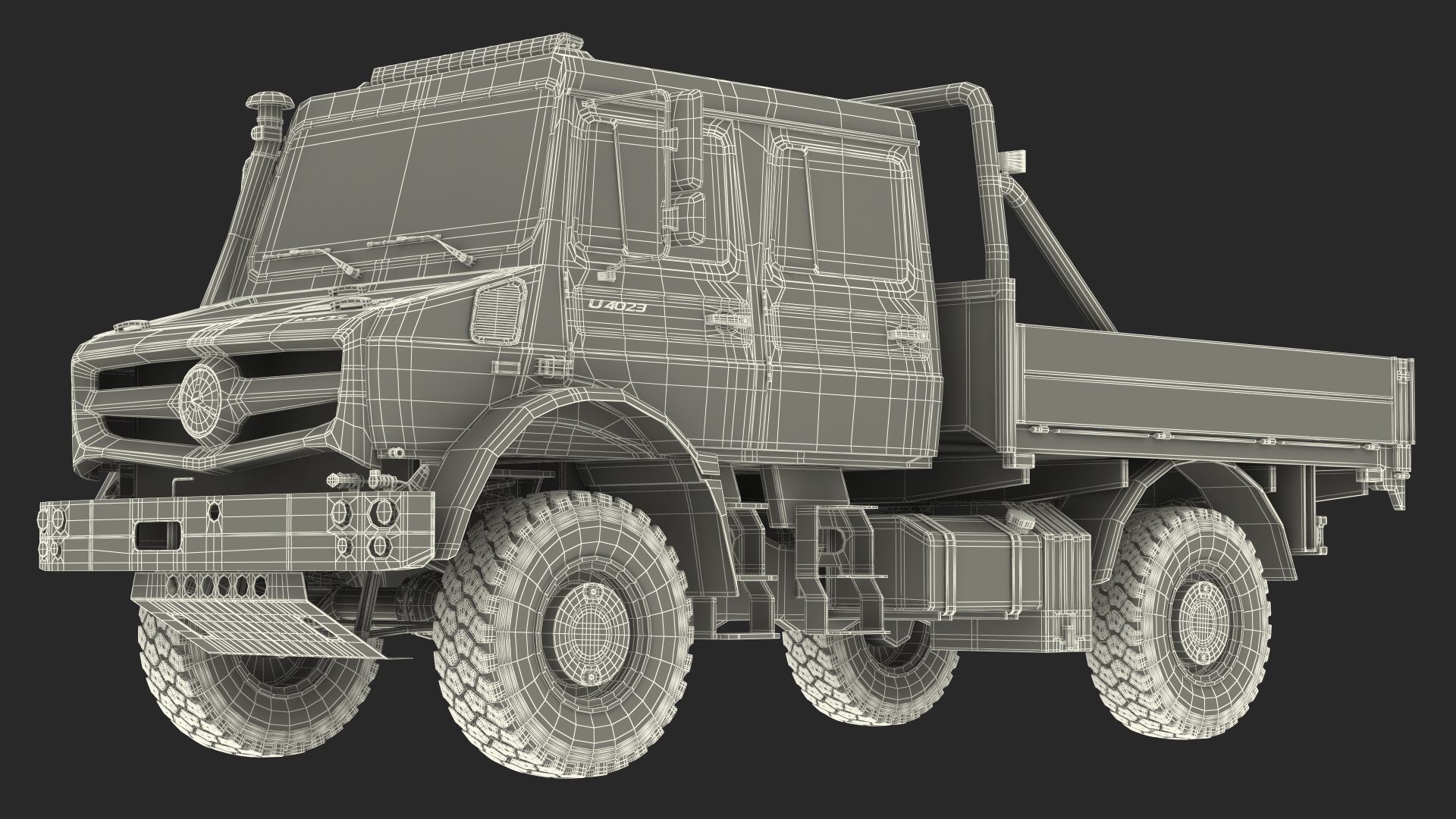 Mercedes Benz Unimog 4023 Off Road Vehicle Rigged 3D model