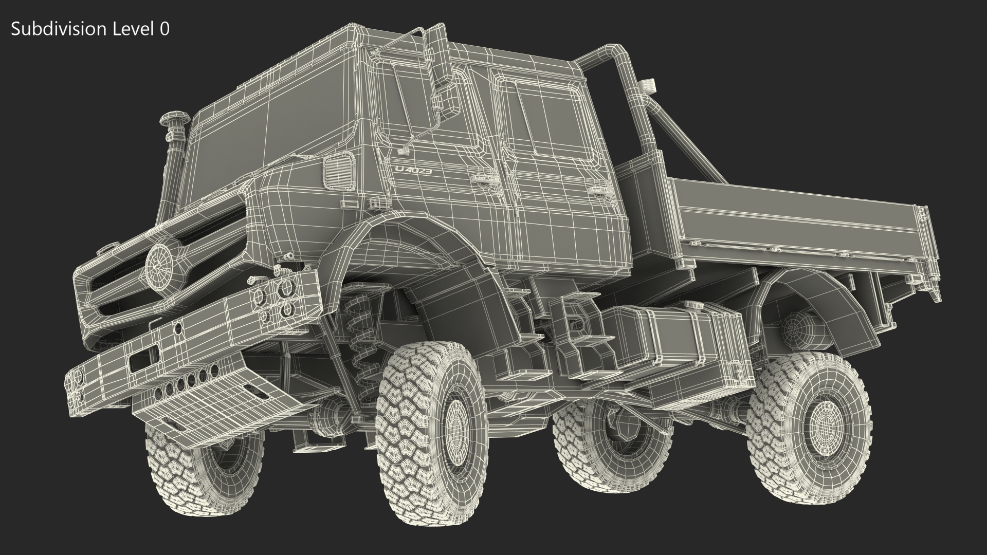 Mercedes Benz Unimog 4023 Off Road Vehicle Rigged 3D model