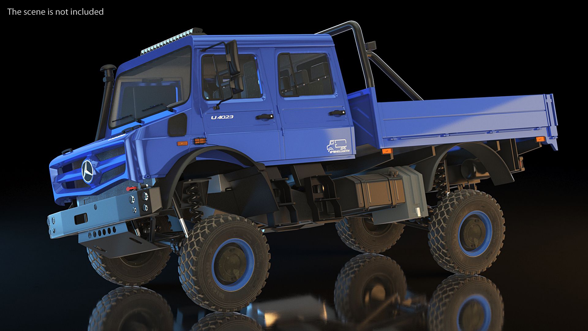 Mercedes Benz Unimog 4023 Off Road Vehicle Rigged 3D model