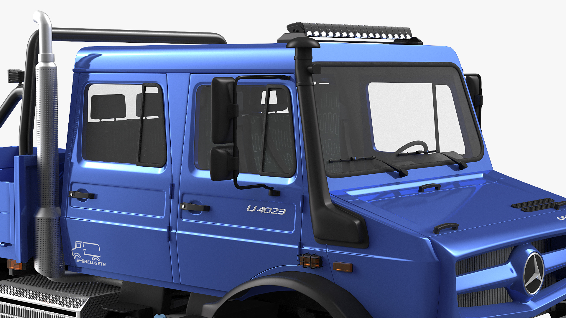 Mercedes Benz Unimog 4023 Off Road Vehicle Rigged 3D model