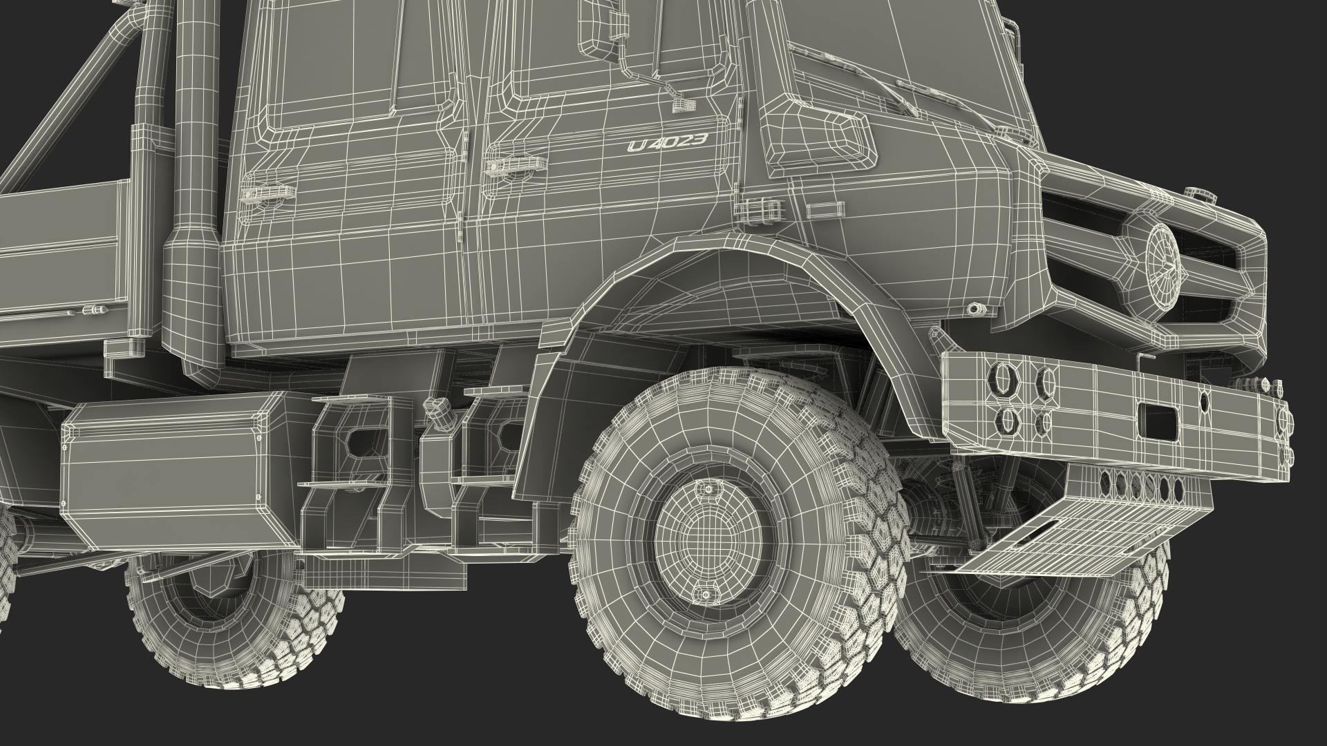 Mercedes Benz Unimog 4023 Off Road Vehicle Rigged 3D model