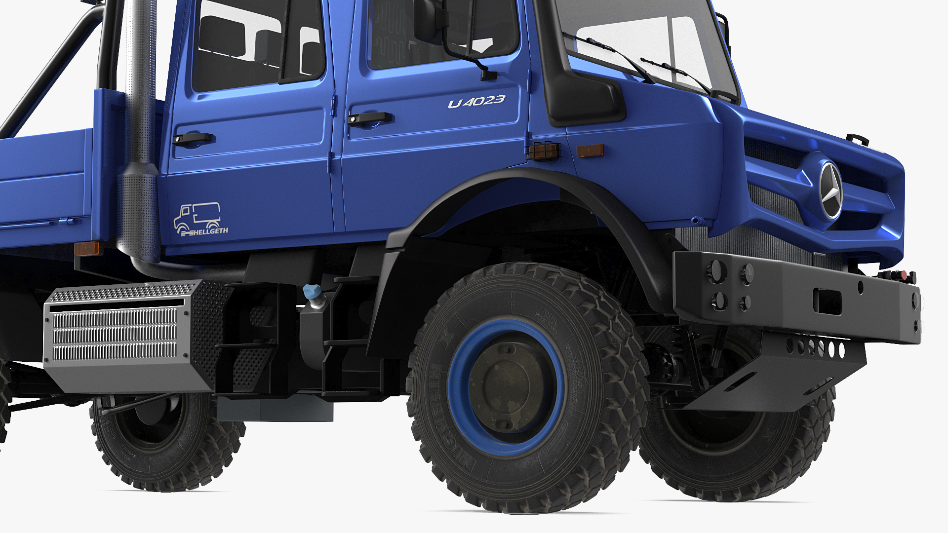 Mercedes Benz Unimog 4023 Off Road Vehicle Rigged 3D model