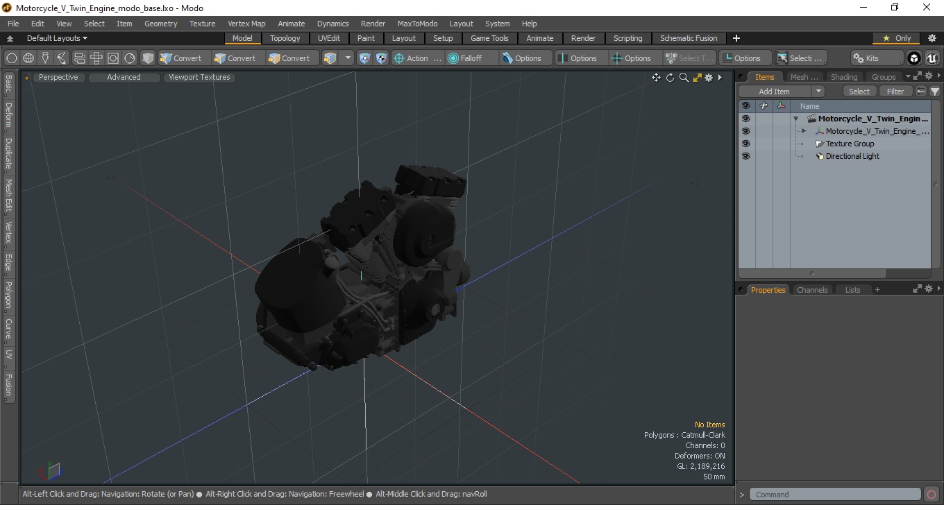 Motorcycle V-Twin Engine 3D model